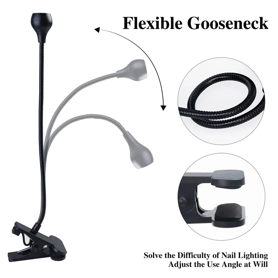 Lampă UV cu gel Art Lalic Qt0616 - tub flexibil cu clips LED de 5W