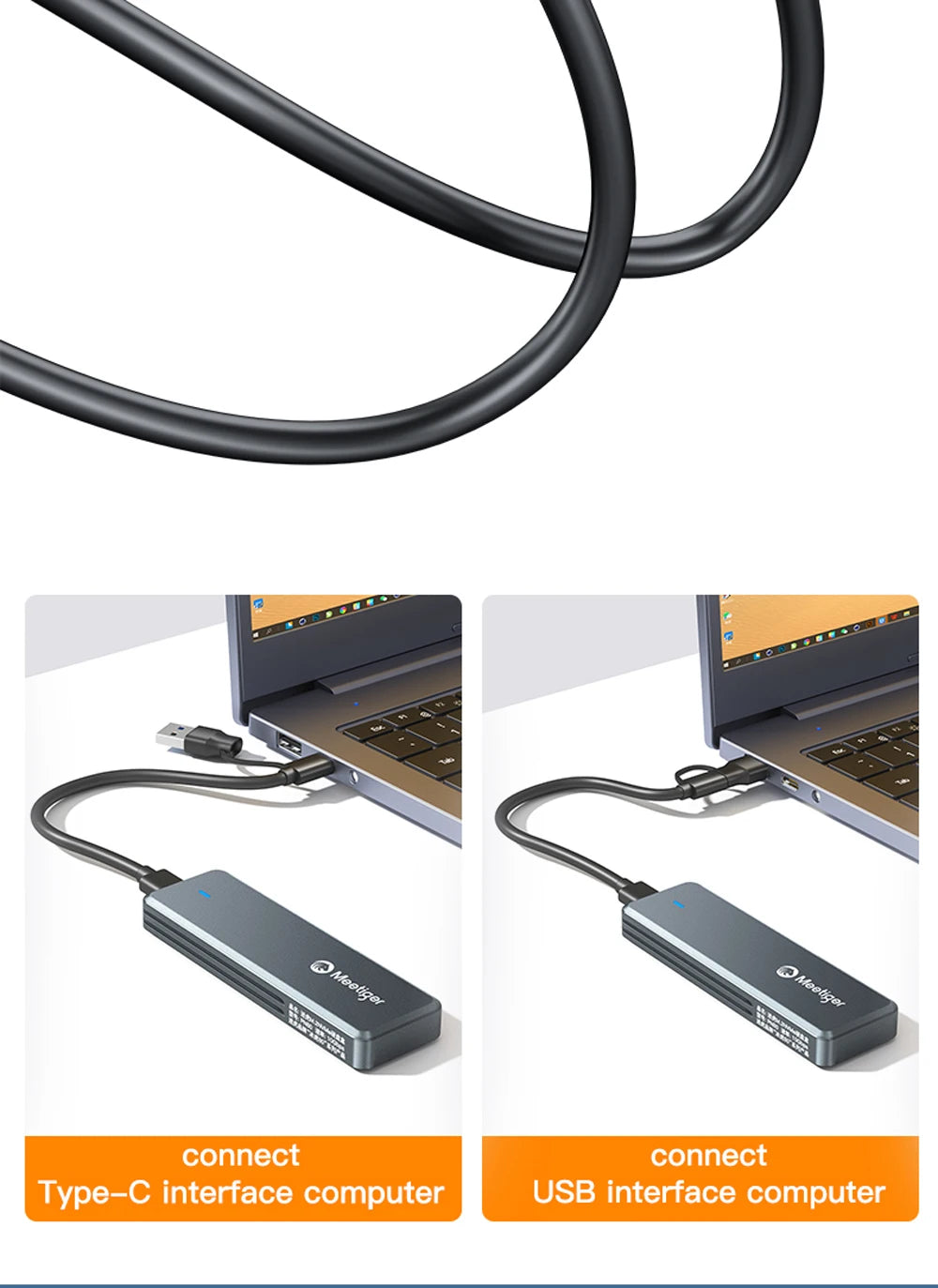 SSD-Gehäuse 2025: Meetiger M.2 SSD Enclosure - 10Gbps USB3.2 Type-C Aluminum NVMe SATA Collection