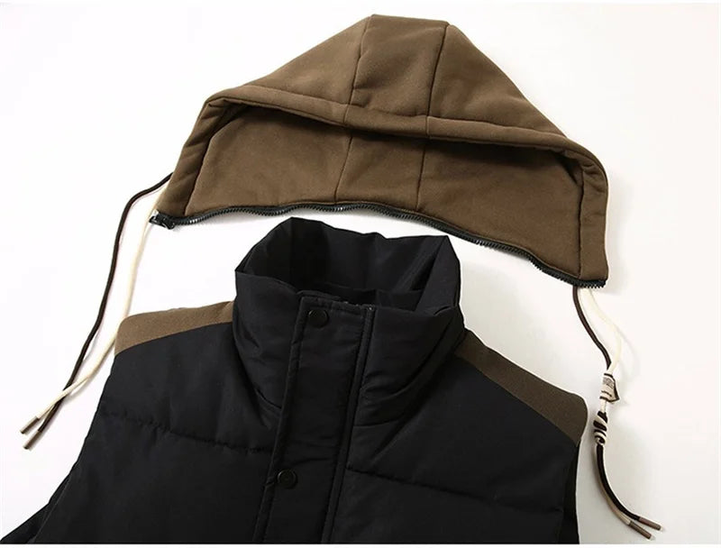 Fujian Herren-Weste abnehmbar Kapuze - Baumwolle, warm, L