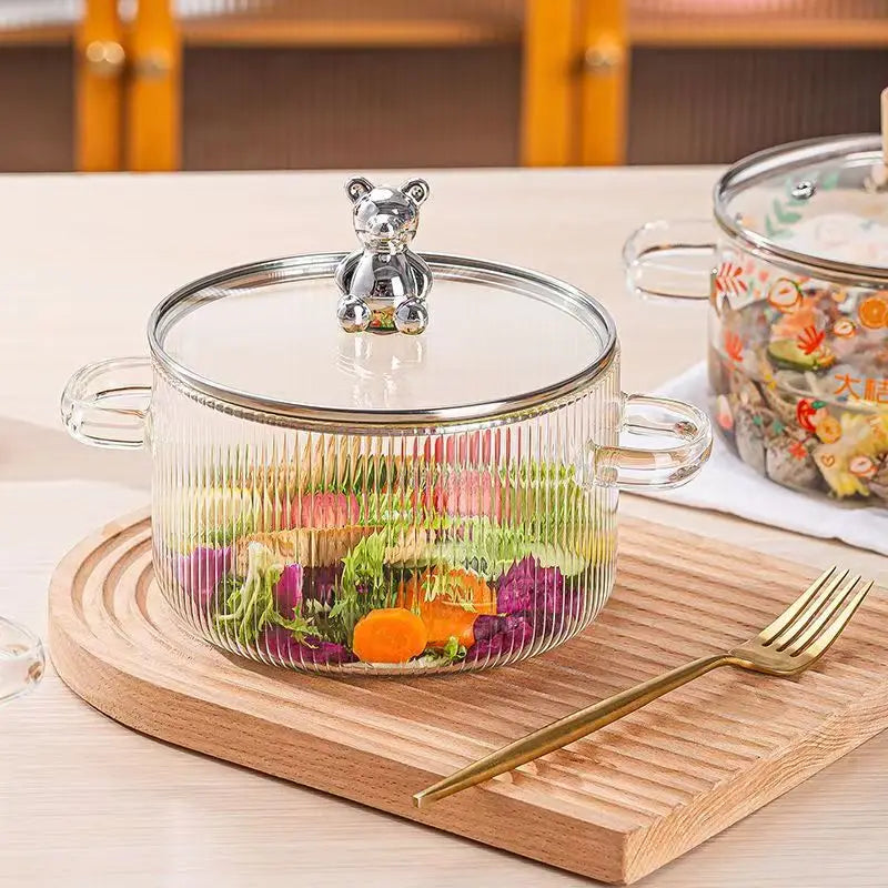 Choice Glas Kochtopf Transparent - 1500ml Induktion Deckel