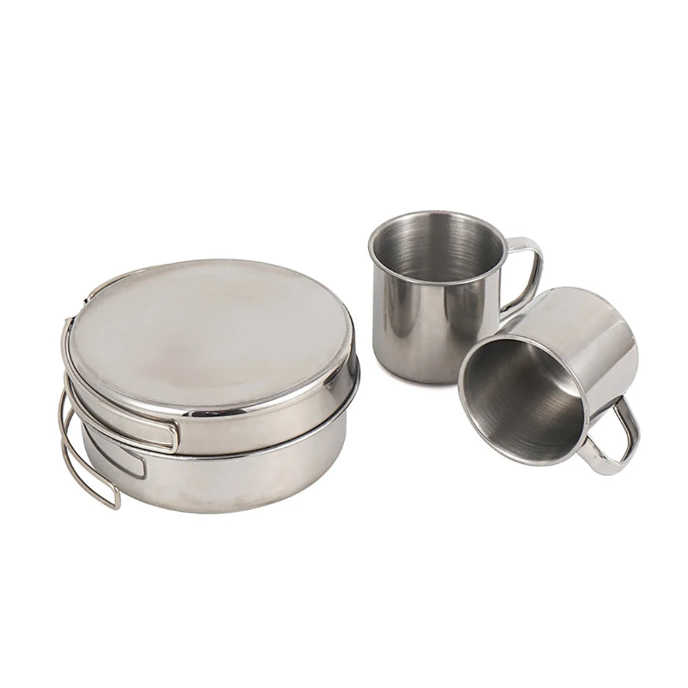 CanHold Camping Kochset Edelstahl - 8tlg 1,5L 18cm