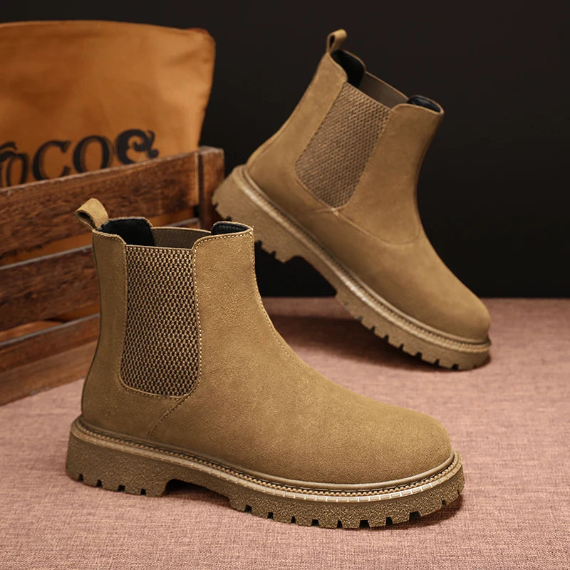 YeinshaarsCN HighTop Leder Stiefeletten Vielseitige - Knöchelhoch, Leder, Reißverschluss