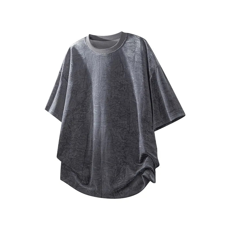Tricou bărbătesc 2025: Tricou nou pentru bărbați, croială lejeră, cu guler rotund, drapaj moale - Material textil, mânecă scurtă, casual, top la modă, streetwear, respirabil, ușor, colecție de tricou