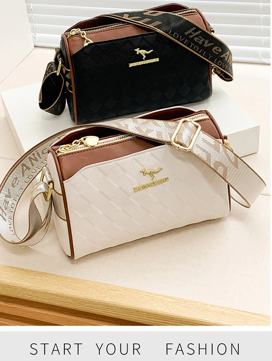 Geantă de umăr pentru femei, de lux, de înaltă calitate, cu design renumit, la modă, în carouri, la modă, crossbody, Bolsas Sac A