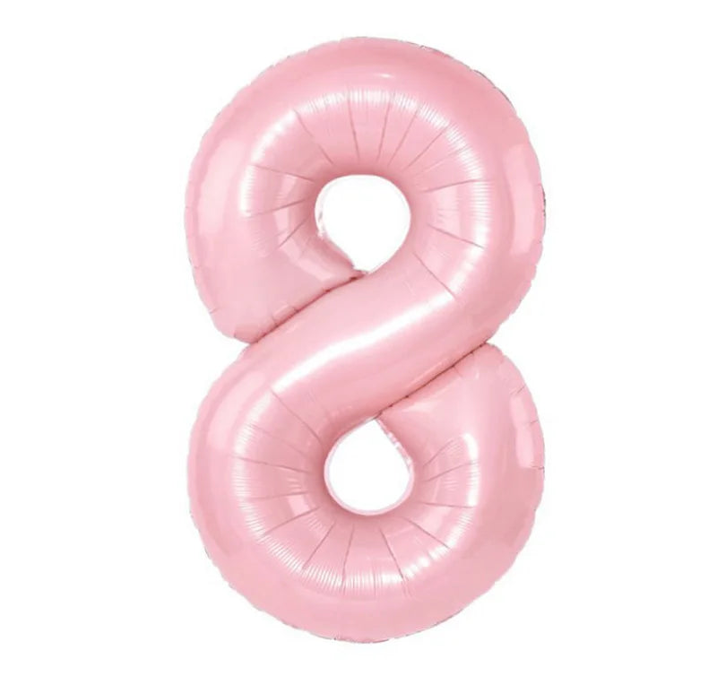 PartiesTour 32Inch Zahlenballon Rosa - Folie 81cm Groß