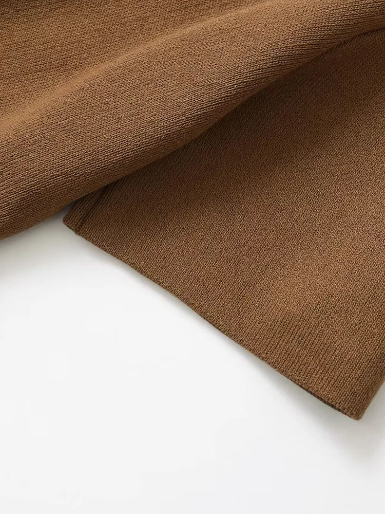 TRZA Cardigan Frontknopf Strick Peplum - Größe Kragen