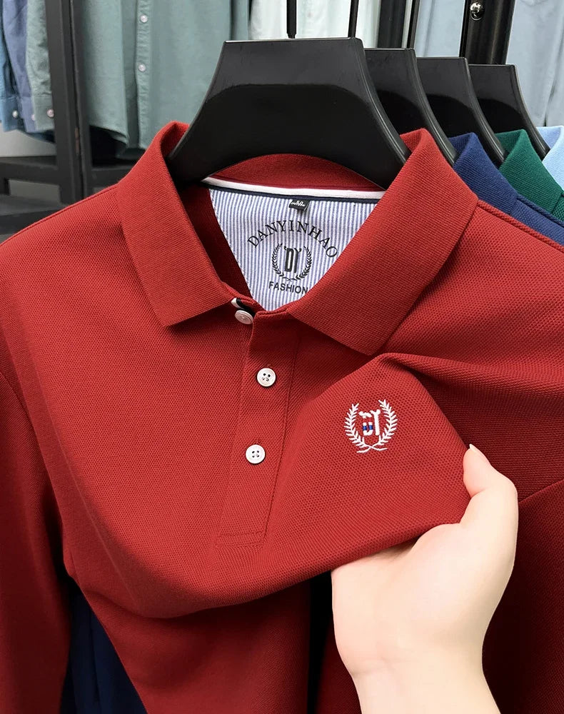 Tricou cu mânecă lungă și brodat Eleganza Polo - Mărimea M, amestec de bumbac