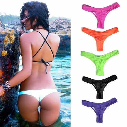 COZOK Bikini-Höschen 2025 - Brazilian Tanga Bottom in Weiß & Schwarz