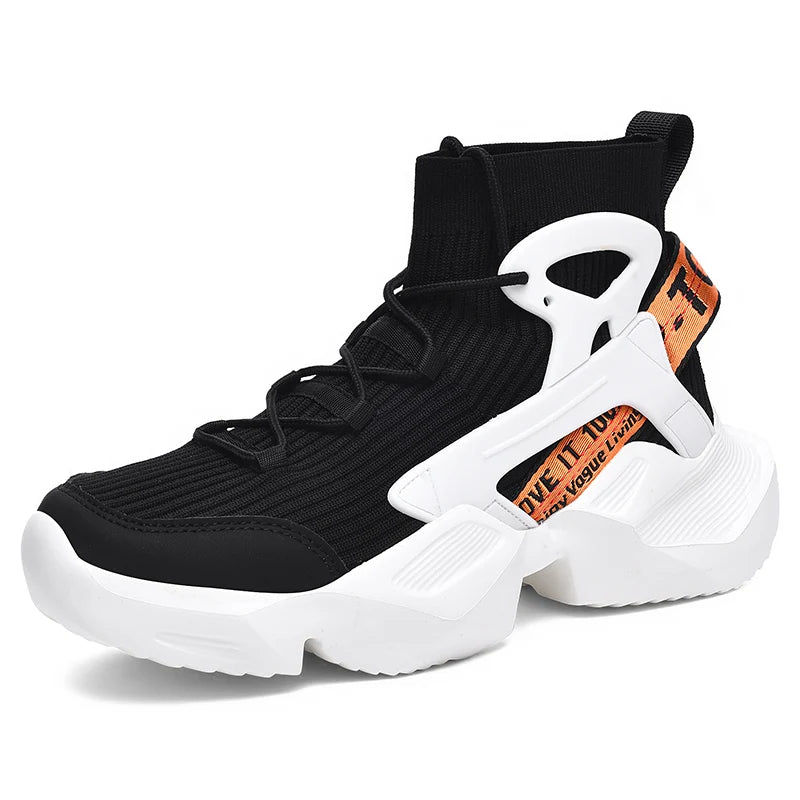 Fashion Men's Sneakers High Street Luxury Shoes Men Sock-like Comfy Sports Shoes Breathable Lightweight All-match Walking Shoes