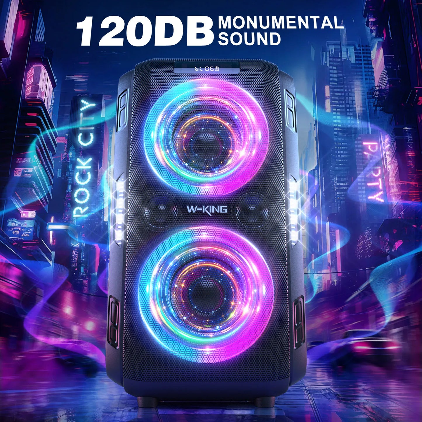 Party-Lautsprecher 2025: W-KING 250W PEAK Bluetooth - 120dB Massive Bass V5.3 Boombox Wireless Collection