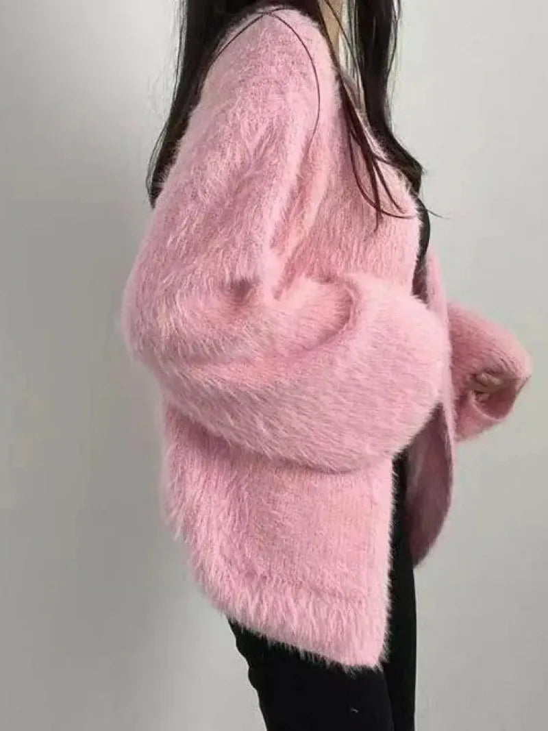 Fuyubetter V-Ausschnitt Strickjacke - Größe M, Gewicht 120–220 g/m²