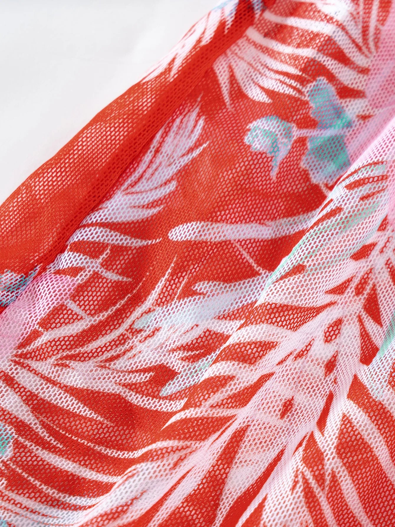 Sommer Print Schwimmanzüge: ASKATE Verbesserte Unterstützung Wire-Free Support Nylon Spandex - Dreiteilig High Waist Strand Wear Floraler Print