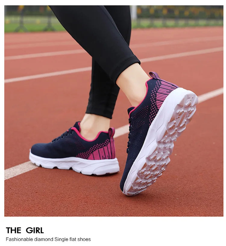 Hot Sneakers Shoes for Women Soft Flat Casual Shoes 2025 Spring Summer Light Breathable Mesh Sneakers Walking New Ladies Shoes
