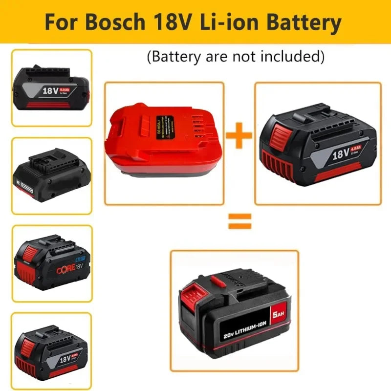 Battery Adapter BS18BAU Suitable for Bosch 18V GBA Series Lithium Battery Converts To for Bauer 20V Lithium Battery Power Tools