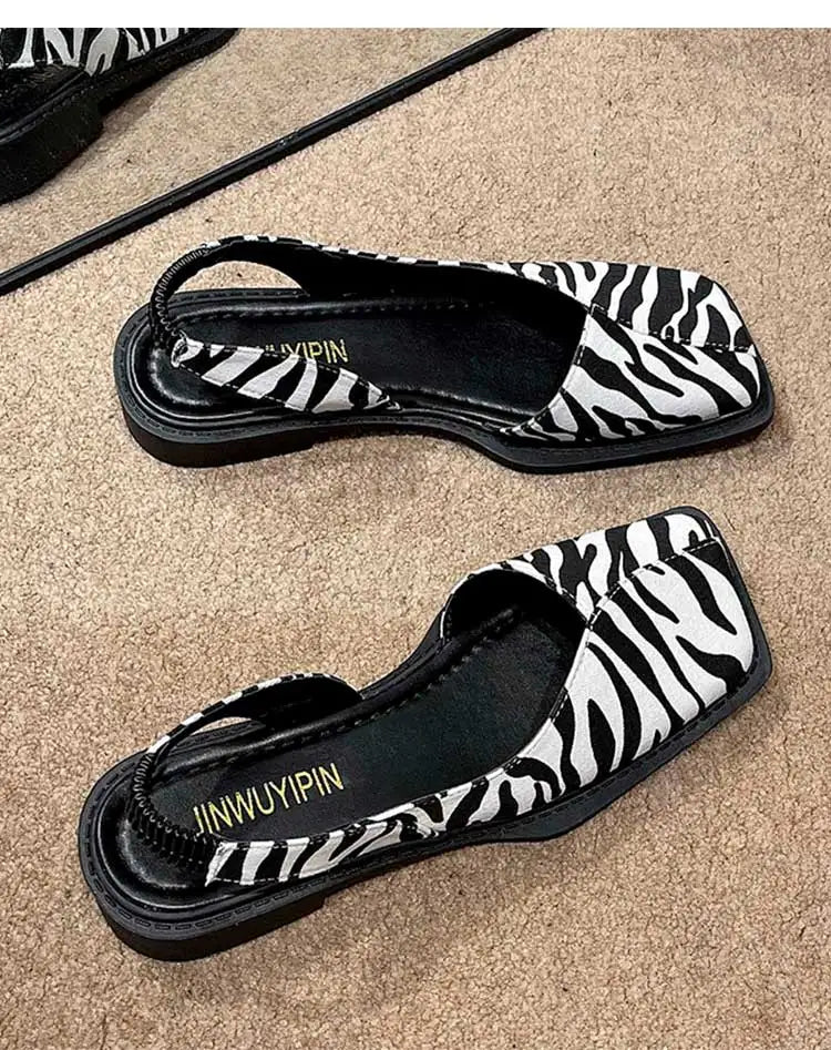 Women's Sandals Elegant Summer Shoes For Women Summer Sandals Slip On Low Heels Sandals Shoes Female 2025 New Sandalias De Mujer