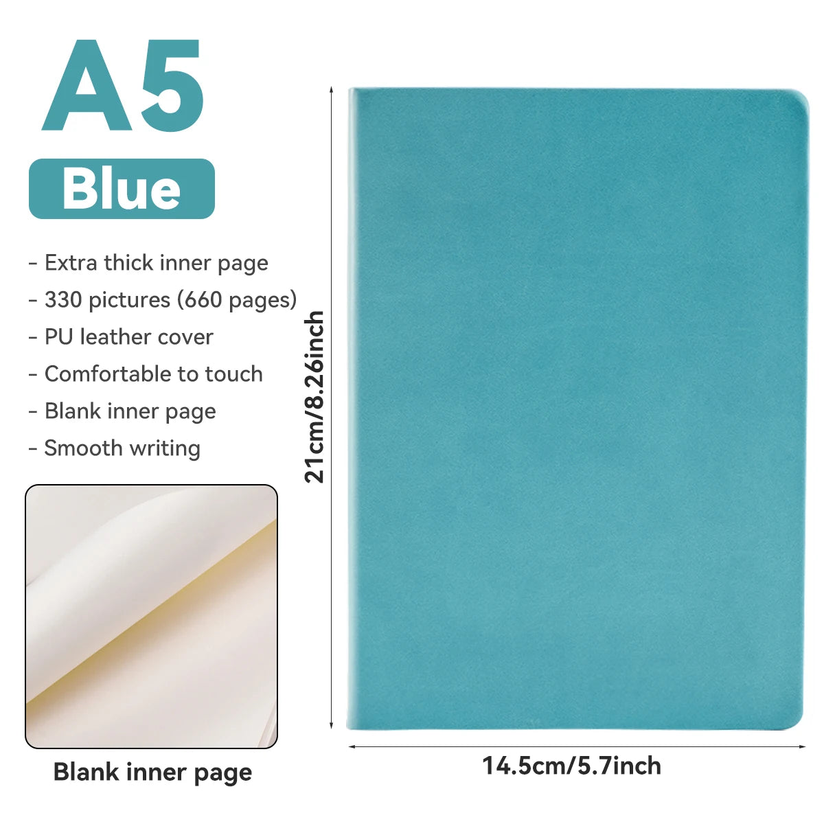 PU Leder Notizbuch A4/A5/A6 2025 - Super Thick 330 Seiten Sketchbook Schule Journal