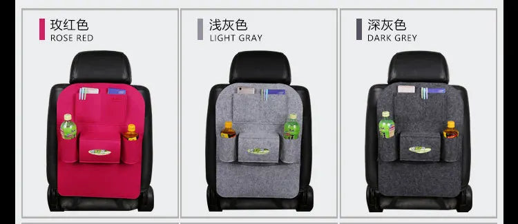 Geantă de depozitare universală pentru bancheta din spate a mașinii, organizator pentru portbagaj, geantă de depozitare elastică din pâslă, 6 buzunare, organizator agățat, accesorii auto 40 * 56CM