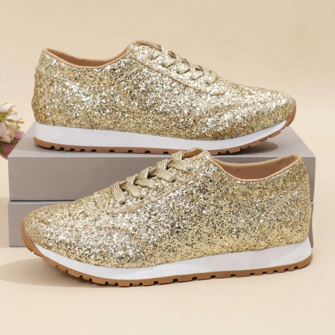 Sneakers Women Casual Shoes Women Fashion Autumn Sequin Sneakers Women Shallow Platform Vulcanize Shoes Zapatillas De Mujer