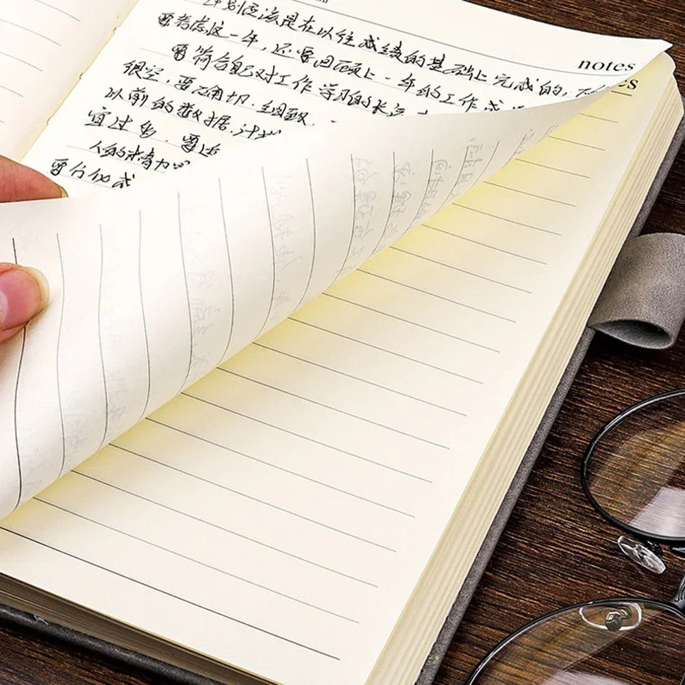 Caiet DDAYUP din piele cu copertă moale - A5, 200 pagini, semn de carte