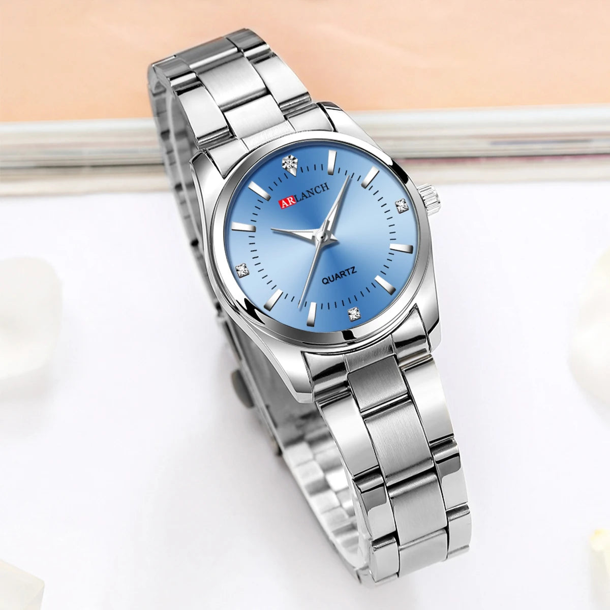 Damen-Uhr 2025: VA VA VOOM Luxury Women's Watch 29mm Fashionable Stainless Steel - Rhinestone Pink Minimalist Girl Clock Outdoor Travel Women Wrist Watches Collection