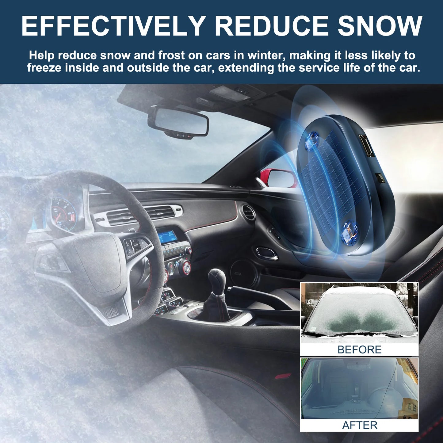Electromagnetic car snow remover 5-12V car window glass antifreeze snow remover Portable car defroster