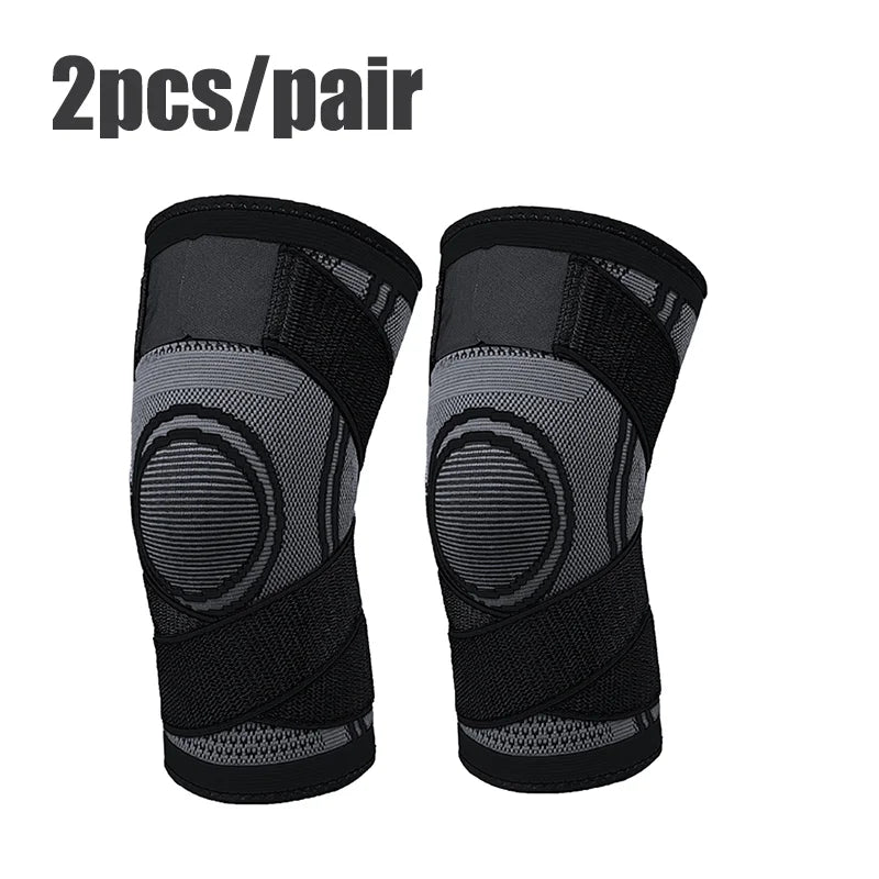 Knee Compression Sleeve with Adjustable Straps for Running Working Out and Sports Wearing Hiking Soccer Basketball Running Sport