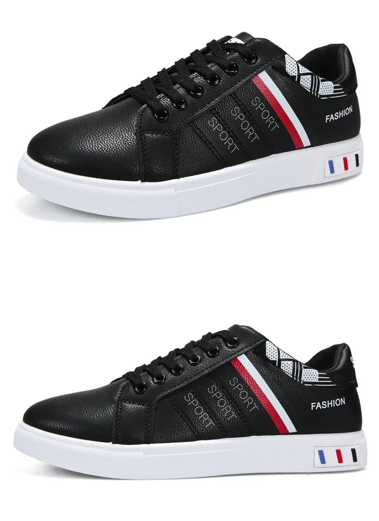 Men Shoes 2024 New White Fashion Sneakers Comfortable Leather Casual Flats for Male Plus Size Youth School Skateboard Sneakers