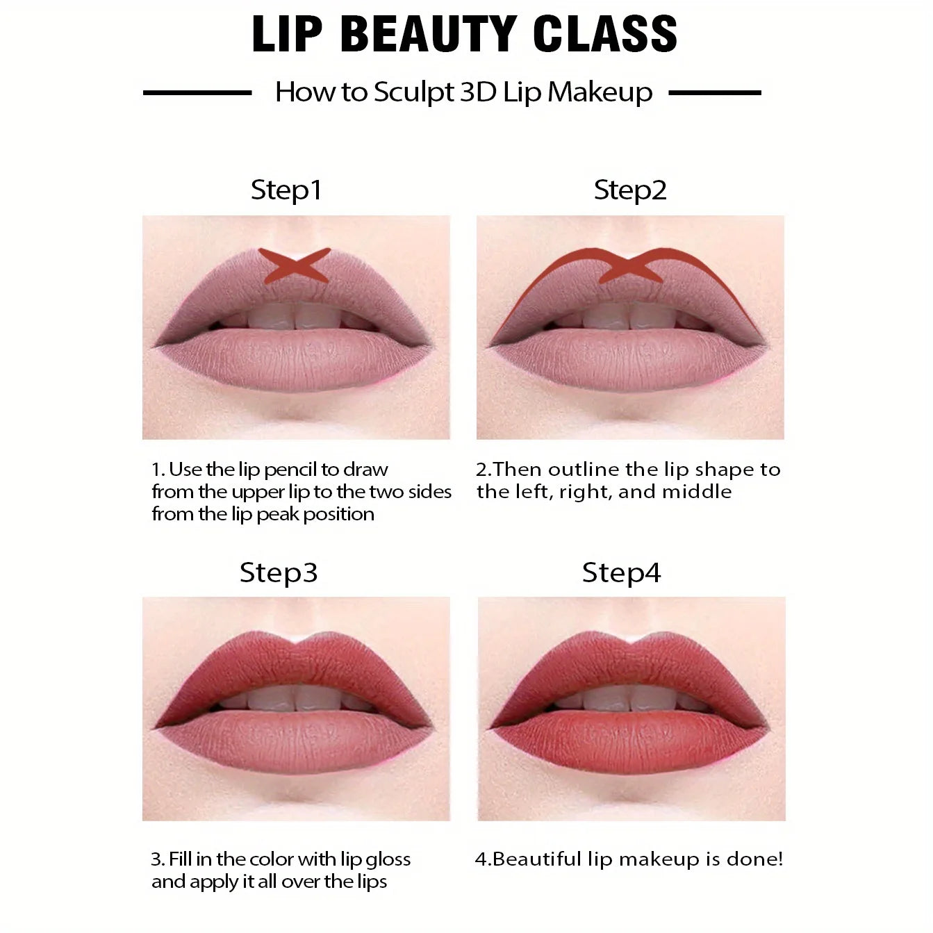 Creion de buze Choice Nude - 14 culori, mat, rezistent la apă