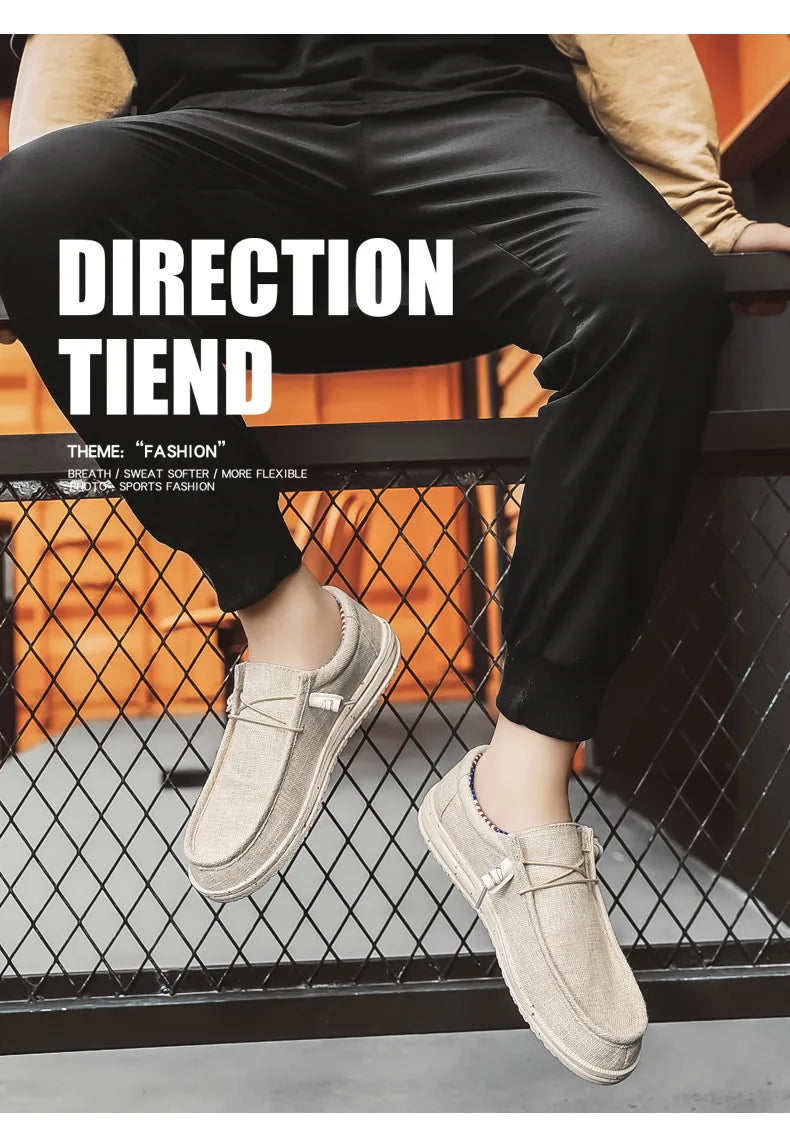 Pantofi sport pentru bărbați, pantofi de sport de vară, respirabili, ușori, din pânză, de dimensiuni mari, mocasini de mers pe jos