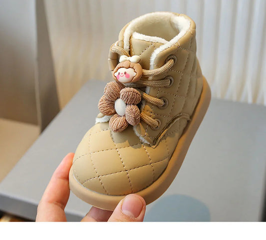 Winter Schneeschuhe für kleine Mädchen Trend Mode niedlichen karierten Mädchen Schneeschuhe Kunst pelz Baumwolle Schuhe Plüsch Mode Stiefel