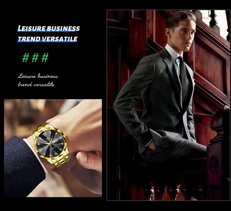 Wasserdiamant NightGlow Doppelkalender - Quarz, 41mm