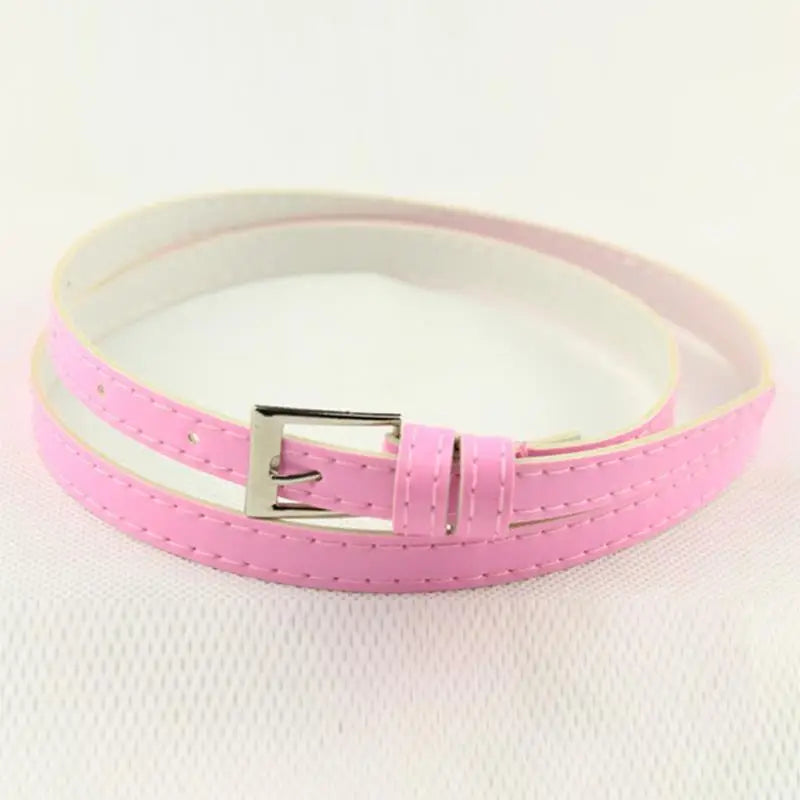 Women Belts New PU Leather Candy Color Metal Buckle Belt Girls Dress Jean Pants Waistband Belts for Lady Luxury Brand Belts