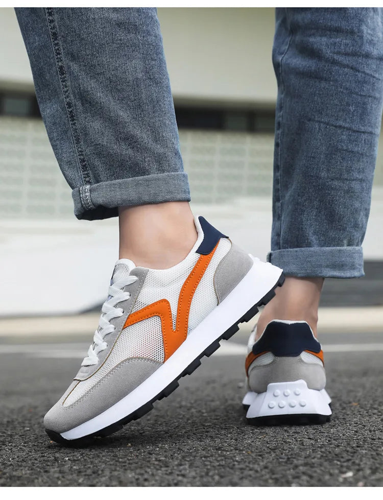 New Women's Sneakers Fashion Breathable Unisex Casual Shoes Lightweight Lace-Up Running Shoes Outdoor Platform Tennis Shoes Male
