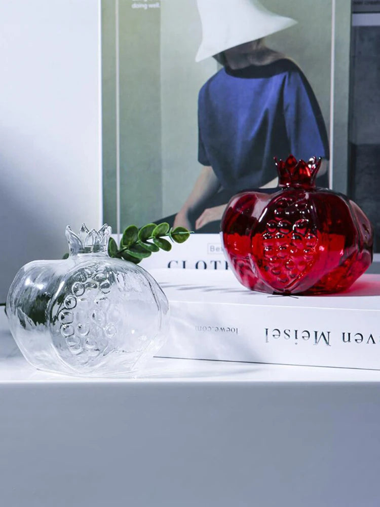 Pomegranate Glass Vase Home Decor Flower Vase Vase for Fruit Cachepot for Flowers Room Decoration Creativity Nordic Decoration