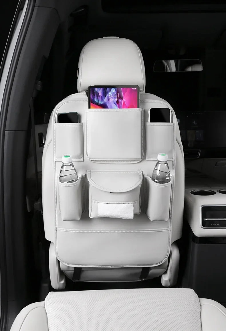 Car Seat Back Storage Bag Large Capacity PU Leather Car Backseat Organizer Storage Bag for Li Lixiang L6 L7 L8 L9 2022 2023 2024