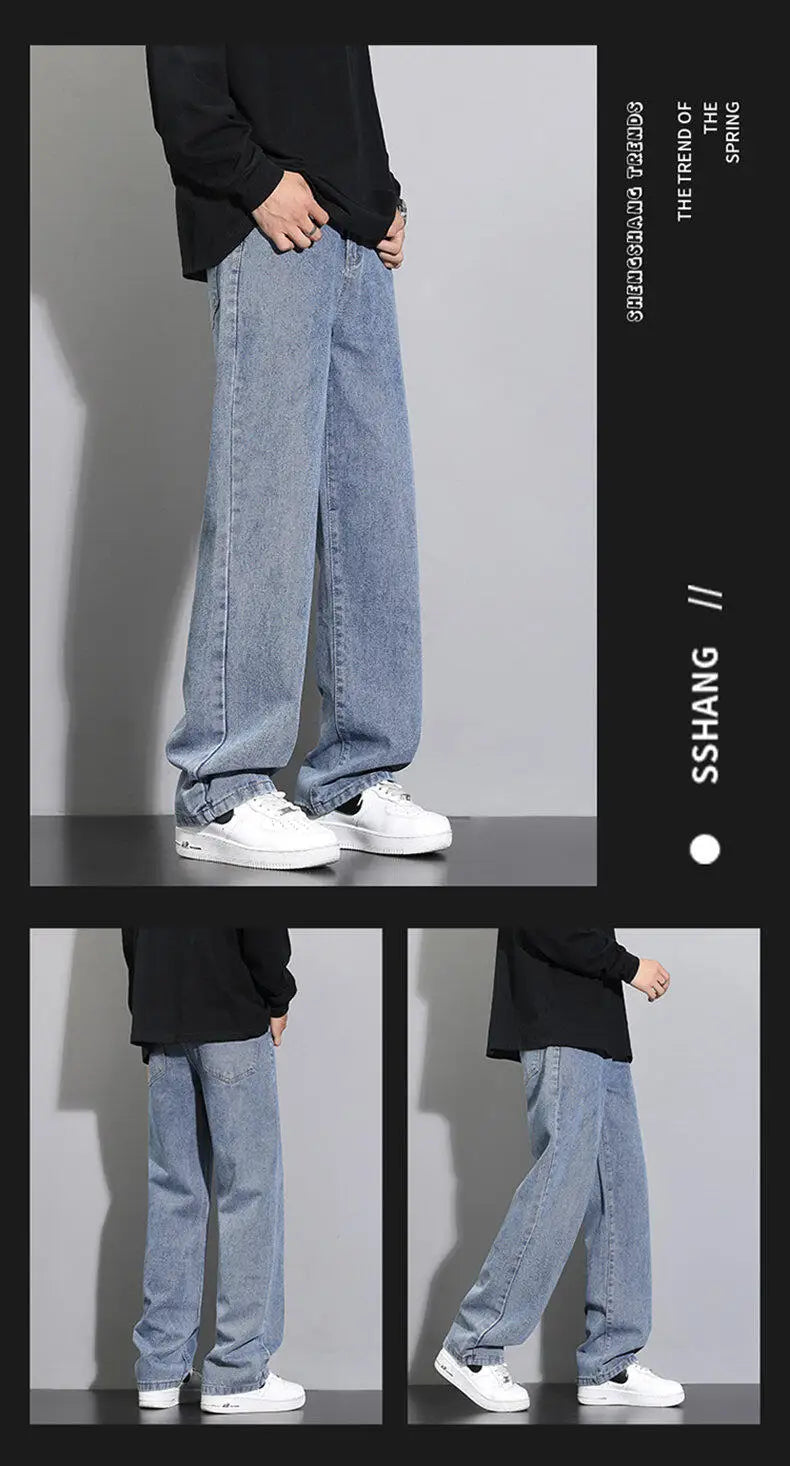 KFashion Classic Gerade Jeans - Weites Bein Einfarbig Blau