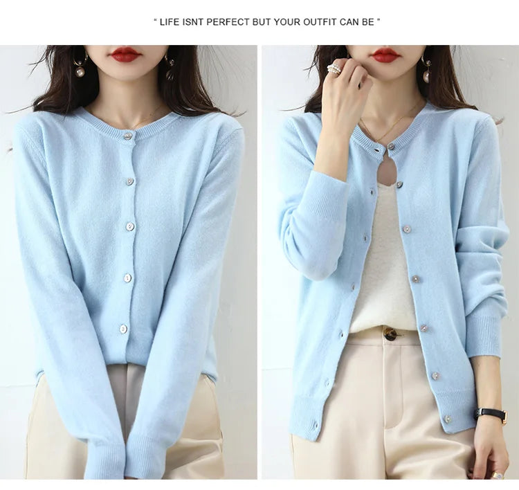 Ganleawort Cardigan Kuschelig - Größe Regular; Mat. W/A/V