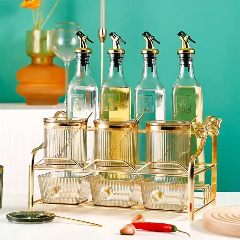 Choice Gewürzspender Acryl Transparent - 200ml Tablett 4er