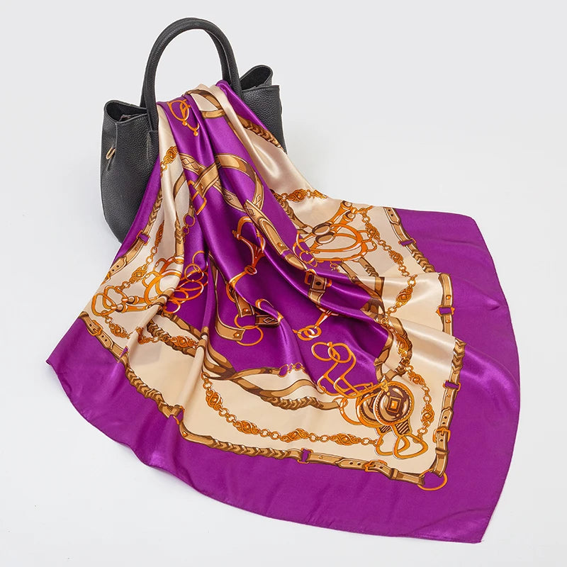 SENAIFE Satin-Schal Elegant - 90x90cm Polyester Leicht