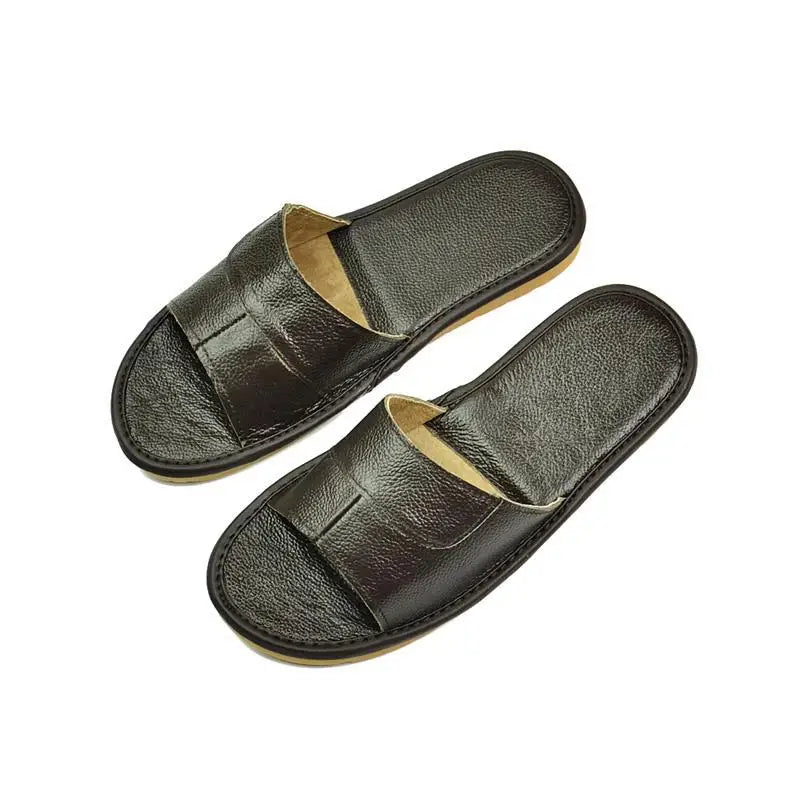 Neue Leder Hausschuhe Männer Heim Einrichtung Innen Boden Klassisch Schuhe Casual Slides Leder Sandalias Zapatos Hombre