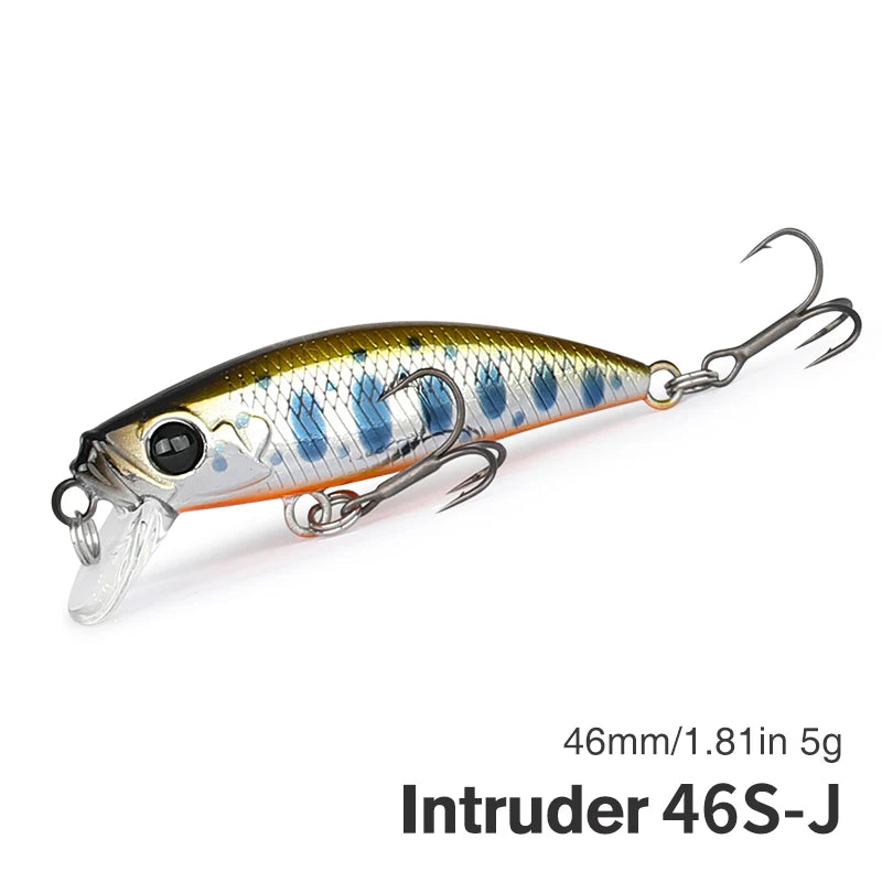 TSURINOYA 46S Sinking Minnow Fishing Lure Intruder 46mm 5g Artificial Trout Ajing Stream Lake Jerkbait Rockfishing Hard Baits - Golden Bridge Store