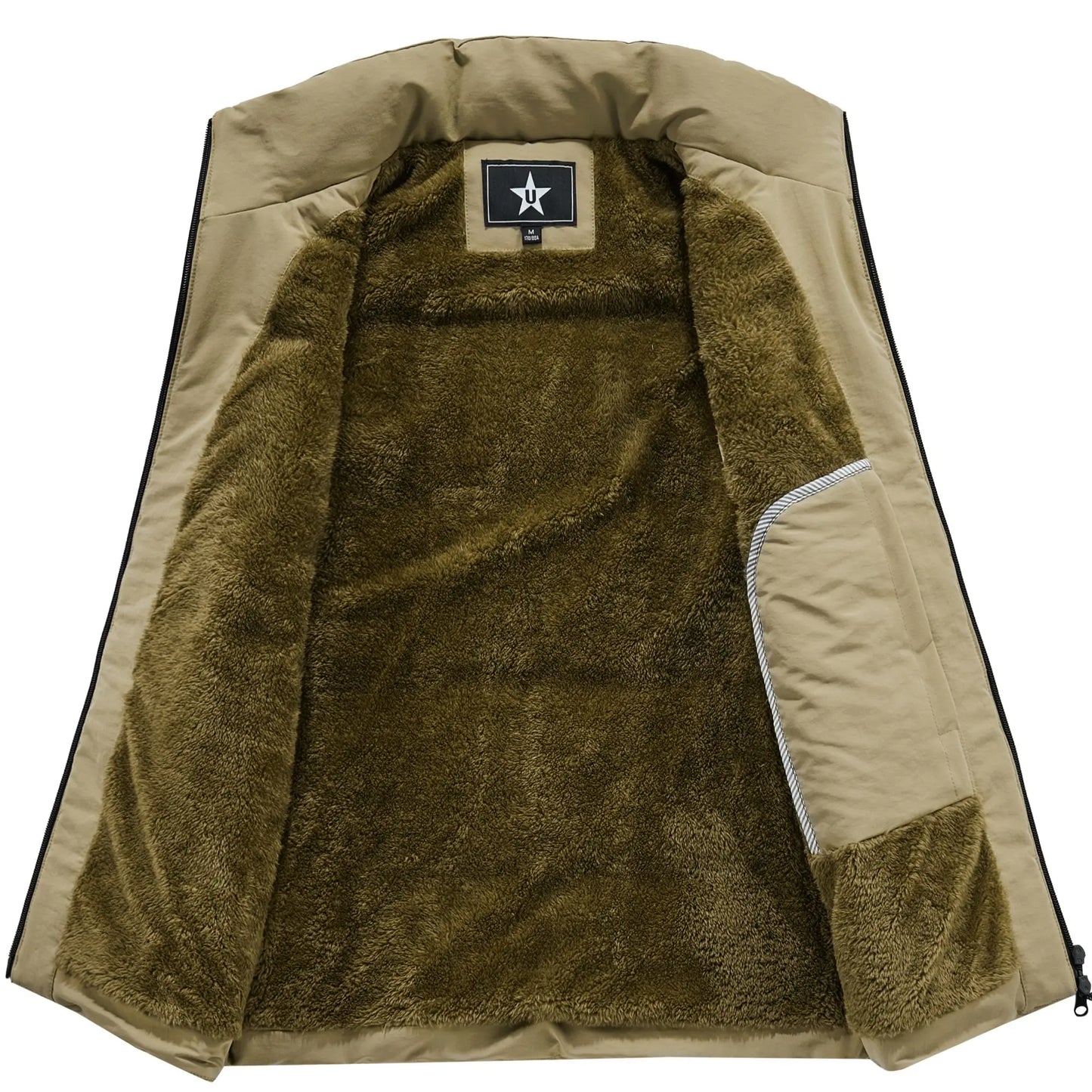 Mode 6XL Warme Fleece-Weste - Ärmellos, Polyester, Winter