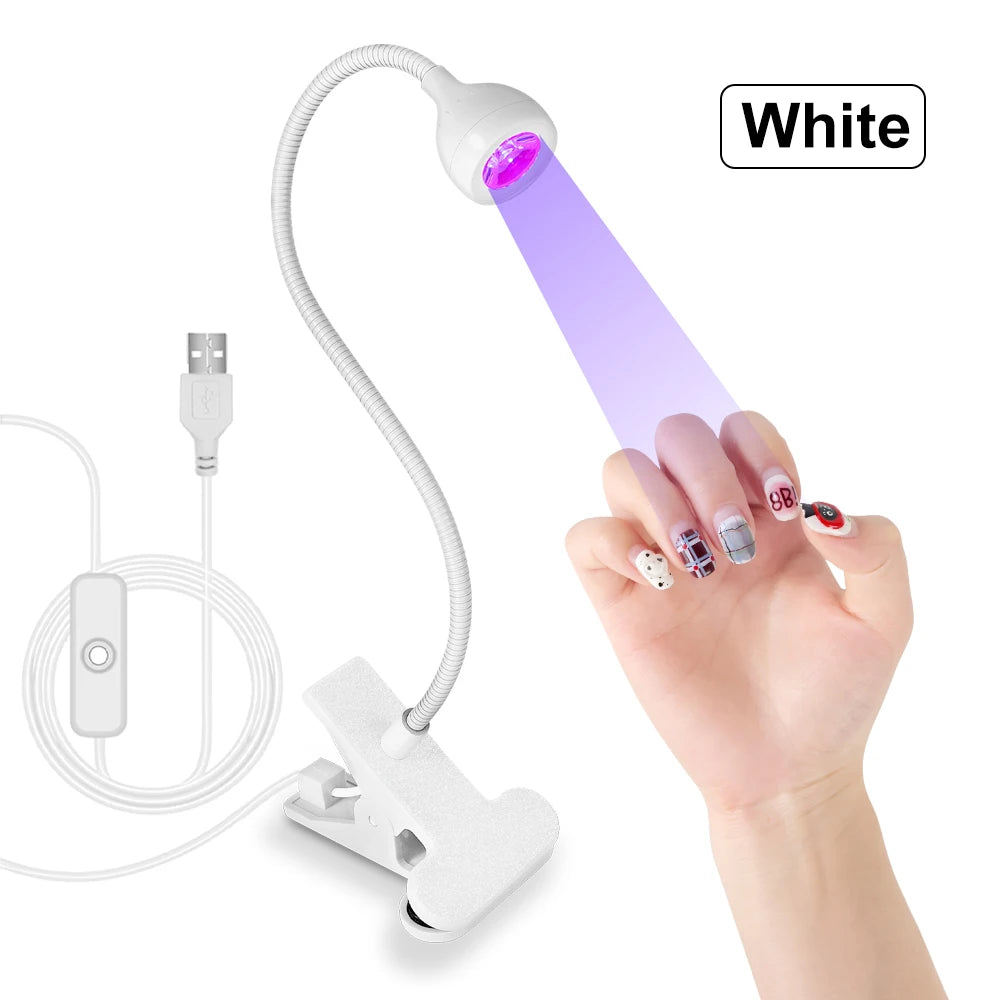 Lampă de unghii 2025: Limegirl Nail Lampă LED UV cu uscare a ojei cu gel - Mini uscător de unghii portabil USB cu clipsare flexibilă pentru birou Colecție salon de manichiură