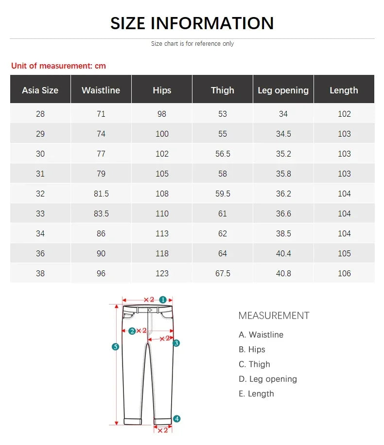 Four Seasons Men's White Jeans Fashion Casual Classic Style Slim Trousers Comfortable Soft Male Trendy Brand Stretch Pants