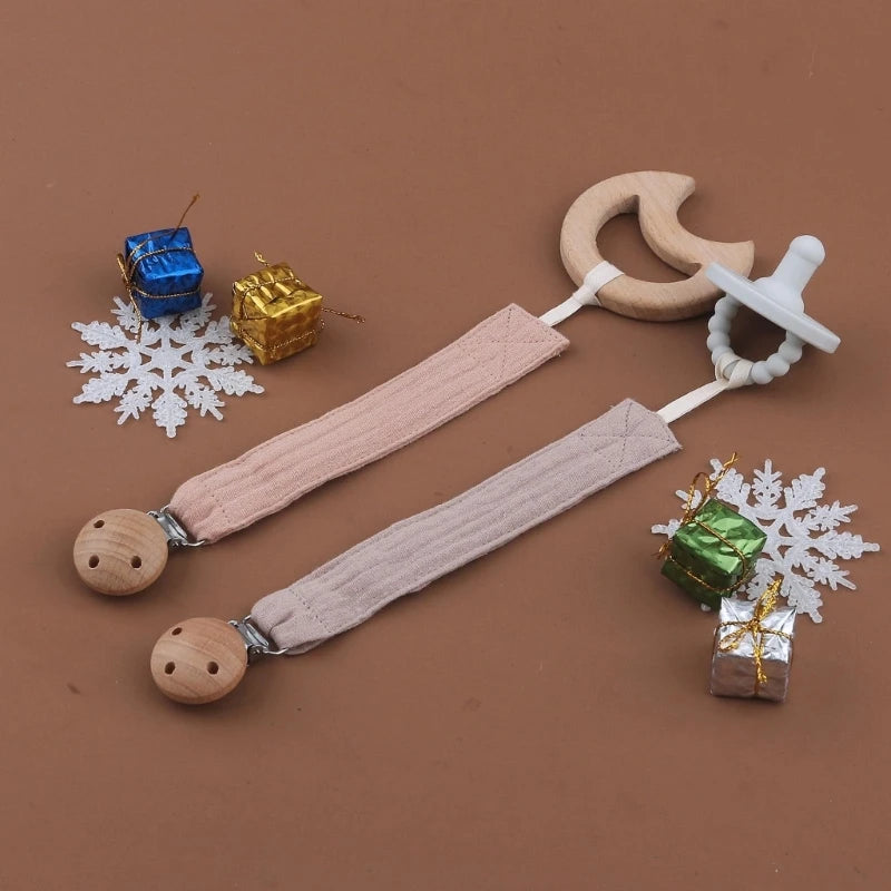 Schnuller-Clips 2025: Soft-Cotton Pacifier-Chain - Baby Shower Collection