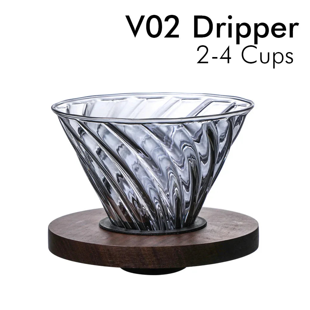 Pour Over Coffee Dripper Coffee Pot Set 600ml Coffee Server Coffee Maker Brewing Cup V02 Glass Coffee Funnel Drip Coffee Set