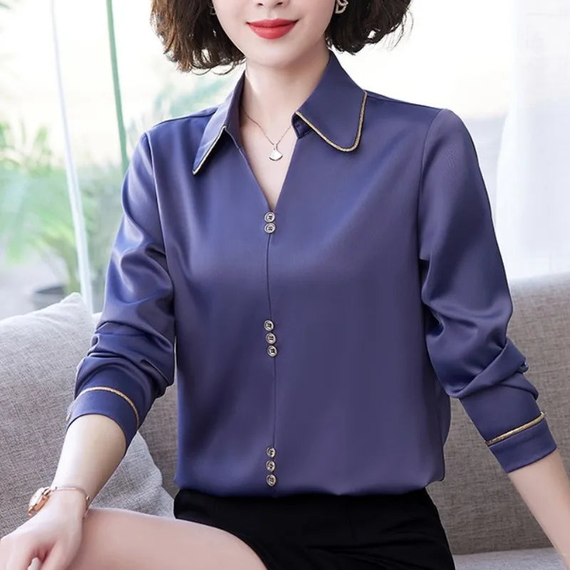 LIDOUCN Turn-down Kragen Top - Größe Regular, Polyester