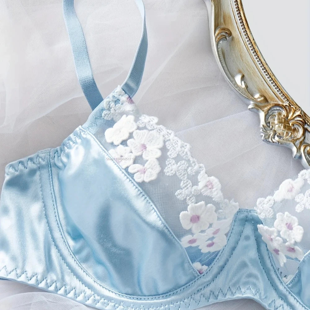 Fairy Lingerie Seamless Slip Underwear Silk Exotic Sets Lace Embroidery Matching Outfits Fancy Onlyfans Bra Sets 섹시