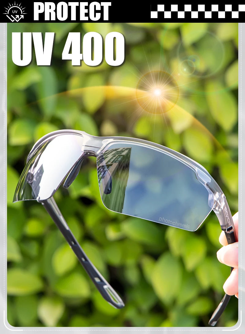 SCVCN Photochromic Cycling Glasses Men MTB Cycling Sunglasses Women Road Bike Eyewear UV400 Outdoor Sports Running Glasses
