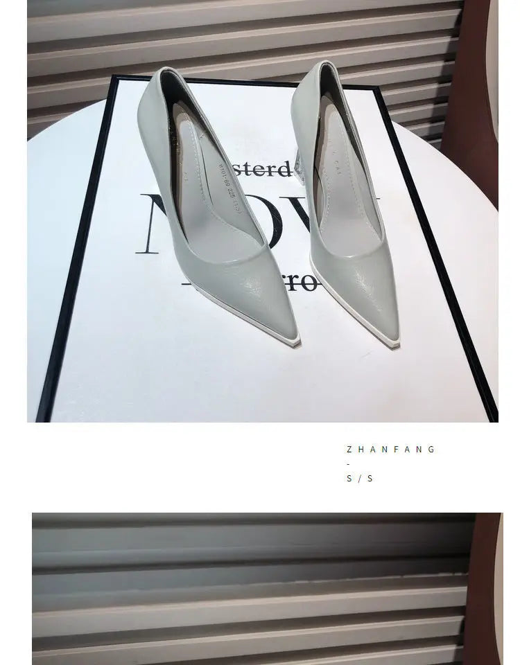 Comemore 2022 New Trend Women Summer Shoes Elegant elegant High Heels French Pointed Stiletto Office Girls' Shoes Zapatos De Mujer